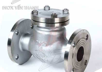 van một chiều mặt bích inox