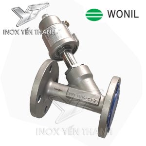 Van y Xiên khí nén bích Wonil inox