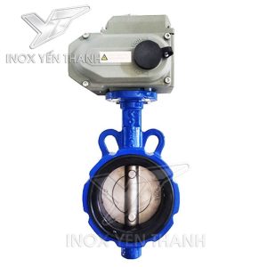 Van bướm thân gang lắp điều khiển điện