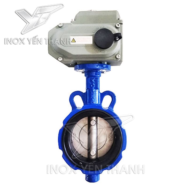 Van bướm thân gang lắp điều khiển điện