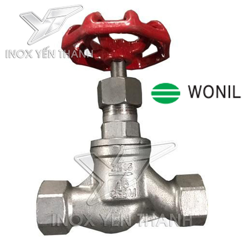 Van cửa hơi ren chữ ngã Wonil inox